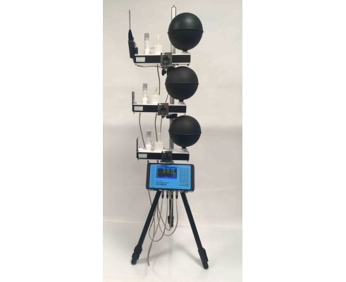 Miernik Mikroklimatu EHA MM203-3T-1V (z wyposażeniem do pomiaru na trzech poziomach z jednym anemometrem)