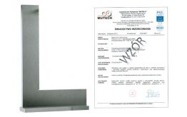 Kątownik ze stopką 100x70 mm ze świadectwem wzorcowania PCA